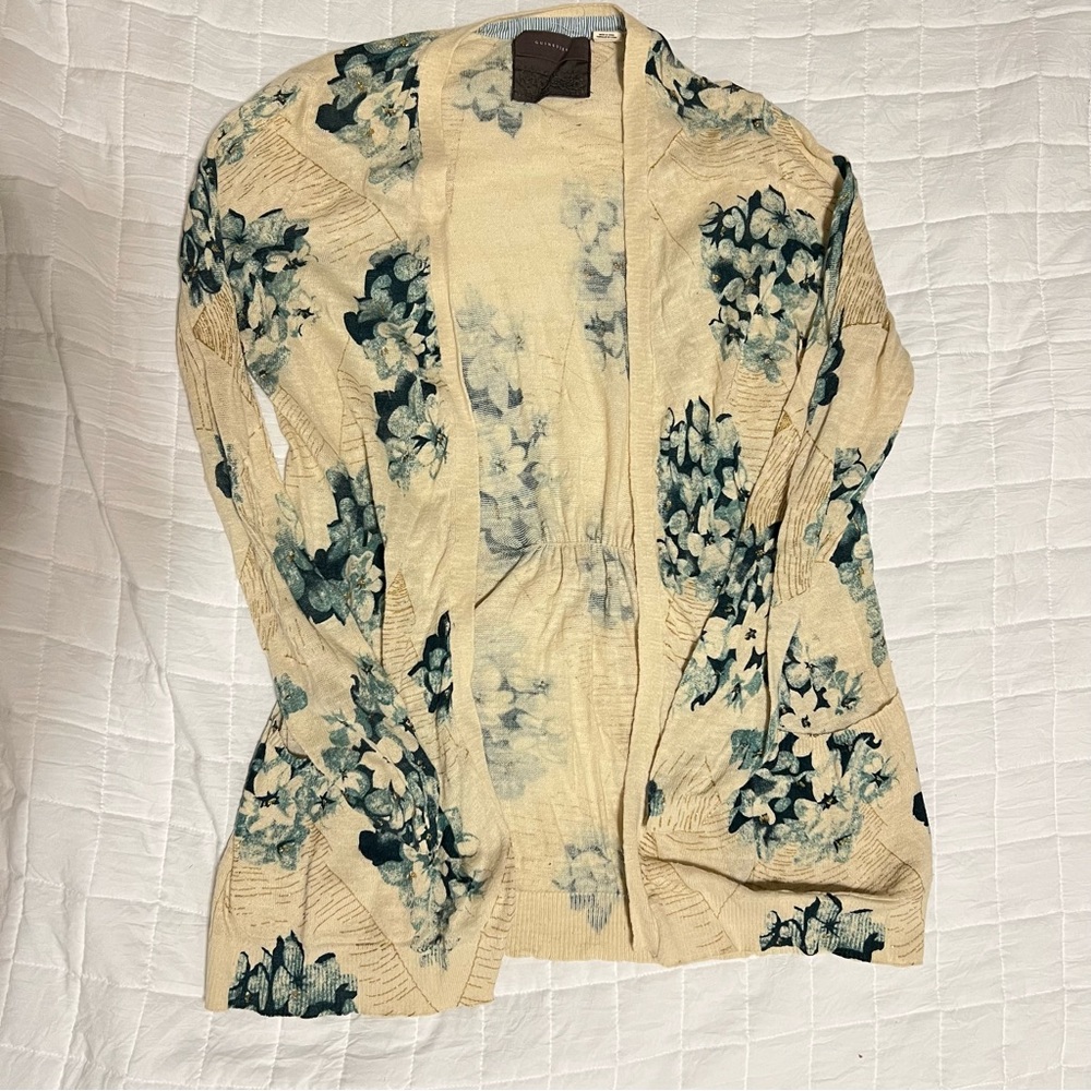 Guinevere size S Anthropologie Cardigan Knit Sweater Modcloth Floral